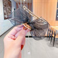 Korean Version Of Lace Butterfly Hairpin Pearl Tassel Hair Catch Metal Large Catch Clip Hair Accessories sku image 28