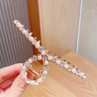 Korean Version Of Lace Butterfly Hairpin Pearl Tassel Hair Catch Metal Large Catch Clip Hair Accessories sku image 42