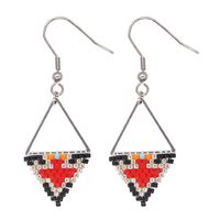 Bohemian Ethnic Style Miyuki Rice Bead Triangle Earrings sku image 14