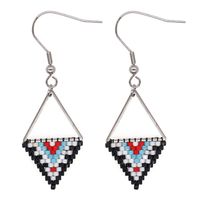 Bohemian Ethnic Style Miyuki Rice Bead Triangle Earrings sku image 8