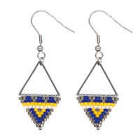 Bohemian Ethnic Style Miyuki Rice Bead Triangle Earrings sku image 17