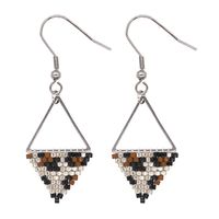 Bohemian Ethnic Style Miyuki Rice Bead Triangle Earrings sku image 10