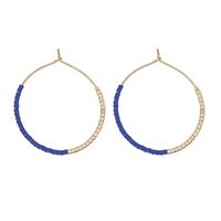 1 Pair Simple Style Color Block Glass Beaded Women's Hoop Earrings sku image 3