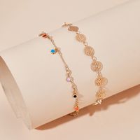 Neuer Fußschmuck Einfache Farbe Strass Quaste Anhänger Zweiteiliges Fußkettchen main image 3