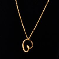 Fashion Golden Twisted Wire Necklace Simple Long Sweater Chain Titanium Steel Necklace sku image 1