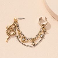 New Snake Earrings Hip-hop Chain Integrated Ear Bone Clip sku image 1