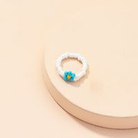 Vintage Acrylic Design Sense Beaded Flower Resin Ring Set sku image 11