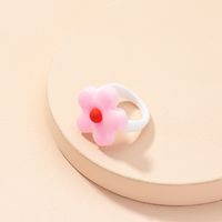Vintage Acrylic Design Sense Beaded Flower Resin Ring Set sku image 16
