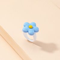 Vintage Acrylic Design Sense Beaded Flower Resin Ring Set sku image 18