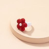 Vintage Acrylic Design Sense Beaded Flower Resin Ring Set sku image 19