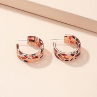 Korea Acrylic Earrings Retro Checkerboard Earrings Irregular Stud Earrings Wholesale sku image 6