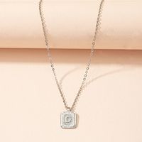 European American Square Brand Pendant Clavicle Chain Letter Sweater Chain sku image 4