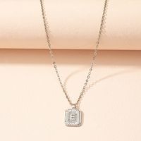 European American Square Brand Pendant Clavicle Chain Letter Sweater Chain sku image 5