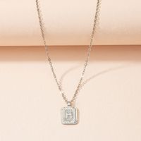 European American Square Brand Pendant Clavicle Chain Letter Sweater Chain sku image 8