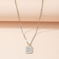 European American Square Brand Pendant Clavicle Chain Letter Sweater Chain sku image 21