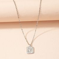 European American Square Brand Pendant Clavicle Chain Letter Sweater Chain sku image 22