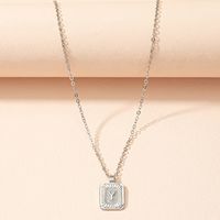 European American Square Brand Pendant Clavicle Chain Letter Sweater Chain sku image 25