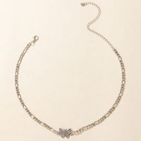 Mode Einfache Halskette Diamant Schmetterling Einschichtige Schlüsselbeinkette Metallkettenhalskette sku image 2