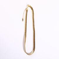 Fashion Geometric Titanium Steel Necklace Flat Snake Chain Necklace sku image 2