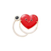 Trend Stethoscope Medical Series Brooch Creative Stethoscope Electrocardiogram Doctor Shape Paint Badge sku image 5