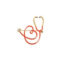 Trend Stethoscope Medical Series Brooch Creative Stethoscope Electrocardiogram Doctor Shape Paint Badge sku image 10