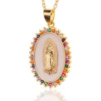 Colored Zircon Drop Oil Retro Women's Religious Pendant Jewelry sku image 2