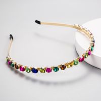 Im Europäischen Und Amerikanischen Stil Eingelegtes Glas Strass-farbiges Diamant-haarband main image 2