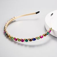 Im Europäischen Und Amerikanischen Stil Eingelegtes Glas Strass-farbiges Diamant-haarband main image 3