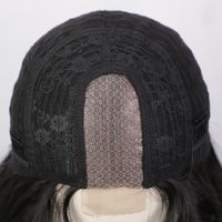 Longue Perruque Ondulée Noire Pour Les Femmes Perruque En Fibre Résistante À La Chaleur Pour Cheveux Synthétiques main image 9