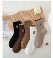 Fashion Mid-tube Autumn And Winter Bear Polyester-cotton Long Socks main image 3