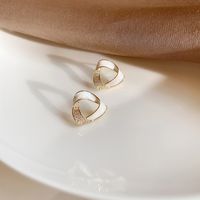 Retro Pearl Diamond Drop-shaped Temperament Design Earrings Wholesale main image 2