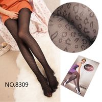 Retro Leopard Pattern Jacquard Stockings Ultra-thin Transparent Pantyhose T Crotch Socks main image 1