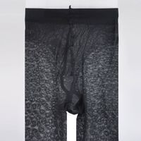 Retro Leopard Pattern Jacquard Stockings Ultra-thin Transparent Pantyhose T Crotch Socks main image 5