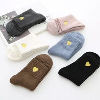 Autumn Winter New Silk Embroidery Love Socks Korean Wholesale main image 3
