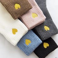 Autumn Winter New Silk Embroidery Love Socks Korean Wholesale main image 5