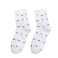 Socks Thin Small Flowers White Breathable Hollow Summer Lace Cute Tube Socks main image 6
