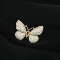 Exquisite Fashion Butterfly Copper Brooch Wholesale main image 1