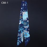 Korean Fashion Decoration Small Silk Scarf Women Floral Silk Print Scarf main image 5