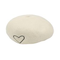 2021 Simple Wool Cold Warm Beret Korean Embroidery Painter Hat main image 6