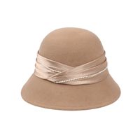 New Female Woolen Top Hat Korean Retro Fashion Pearl Wool Fisherman Hat main image 6