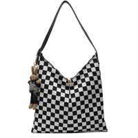 Autumn And Winter Large-capacity Bag New Trendy Fashion Checkerboard Shoulder Bag Bucket Bag sku image 5