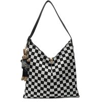 Autumn And Winter Large-capacity Bag New Trendy Fashion Checkerboard Shoulder Bag Bucket Bag sku image 1