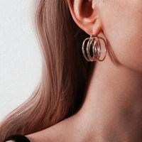 Women's Fashion Multiple Circles Drop Earrings Wholesale main image 1