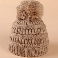 Big Ball Children's Knitted Woolen Hat Autumn Winter Woolen Warm Hat sku image 2
