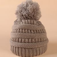 Big Ball Children's Knitted Woolen Hat Autumn Winter Woolen Warm Hat sku image 3