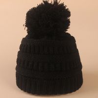 Big Ball Children's Knitted Woolen Hat Autumn Winter Woolen Warm Hat sku image 4