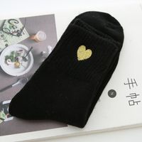 Autumn Winter New Silk Embroidery Love Socks Korean Wholesale sku image 1