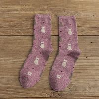 Kitten Wool Socks Female Thickened Winter Retro Pile Socks sku image 2