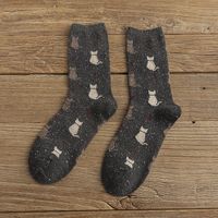 Kitten Wool Socks Female Thickened Winter Retro Pile Socks sku image 6