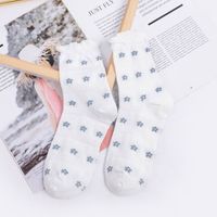 Socks Thin Small Flowers White Breathable Hollow Summer Lace Cute Tube Socks sku image 1